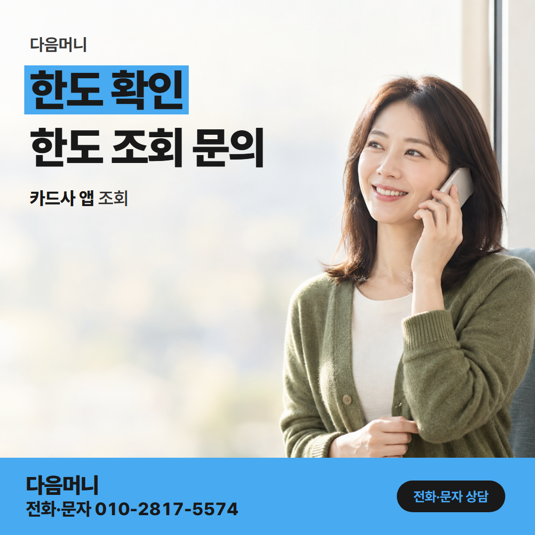다음머니 신한카드현금화 상담 전에 남은 한도를 조회하는 고객
